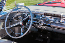 Interior With Chrome In A Classic Car