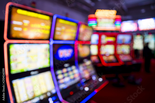 Fotomural Blurred Slot machines in a casino