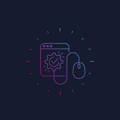 Poster - settings, configuration page vector linear icon