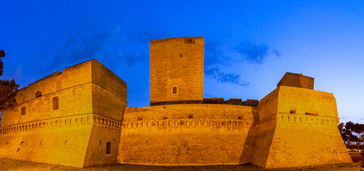 Wall Mural - Bari, Italy, Puglia: Street view of Swabian castle or Castello Svevo, a medieval landmark of Apulia.