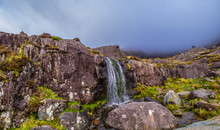 Wonderful Connor Pass Waterfall On Dingle Peninsula