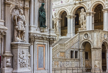 venice palazzo ducale (doge palace) interior, san marco square, italy