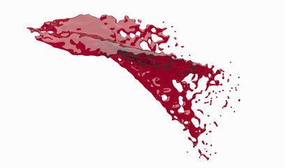 Leinwandbilder - 3d render of liquid splash isolated on white background with clipping path