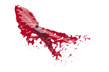 Leinwandbilder - 3d render of liquid splash isolated on white background with clipping path