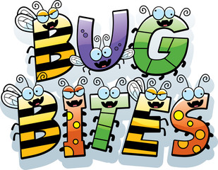 Canvas Print - Cartoon Bug Bites Text