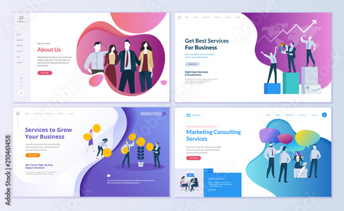 Fotografía Set of web page design templates for business, finance and marketing