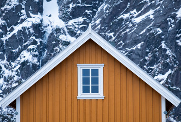 Wall Mural - house in the lofoten islands bay. natural composition in the norway
