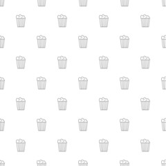 Sticker - Popcorn background from line icon. Linear vector pattern