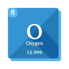 Wall Mural - Oxygen chemical element. Periodic table of the elements.