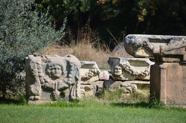 Wall Mural - antique ancient sculpture greece stone tomb