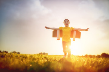 girl playing astronaut