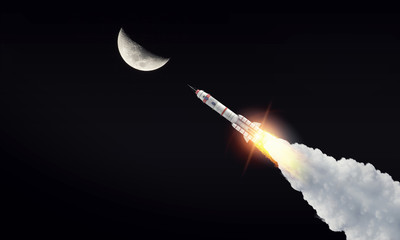 Wall Mural - rocket space ship . mixed media