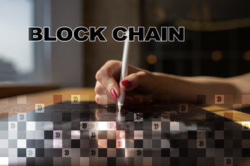 blockchain technology concept. internet money transfer. cryptocurrency.