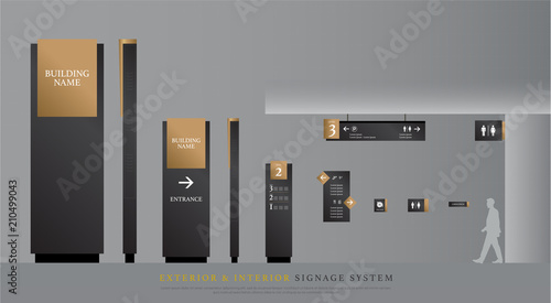 Exterior And Interior Signage Directional Pole And