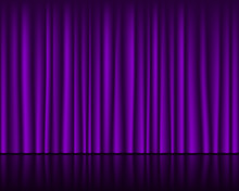 Magic Stage With Purple Curtain Seamless Template