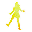 © zolotons - isolated, white background, watercolor silhouette girl dancing, yellow