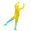 © zolotons - white background, watercolor silhouette man dancing dance
