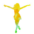 © zolotons - white background, watercolor silhouette girl dancing dance alone