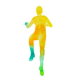 © zolotons - white background, watercolor silhouette man dancing