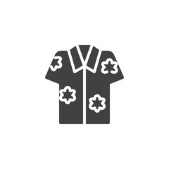 Hawaiian shirt vector icon. filled flat sign for mobile concept and web design. Aloha shirt simple solid icon. Symbol, logo illustration. Pixel perfect vector graphics