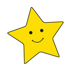 Big yellow smiley stars on white background