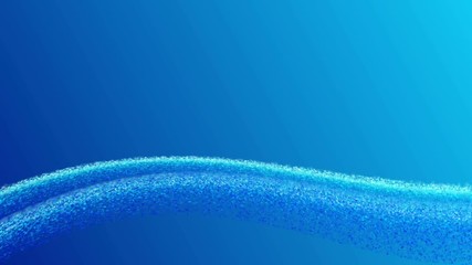 Wall Mural - animated vector flowing waves particle. blue smooth wavy background video loop.