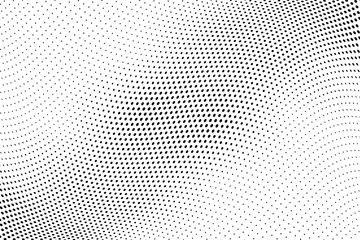 Wavy dotted lines. Halftone background. Futuristic panel. Vector illustration