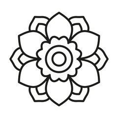 Sticker - Simple Mandala. Vector Lines.