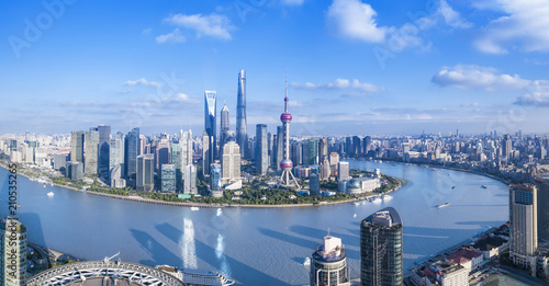 Panorama view of Shanghai city. Canvas Print