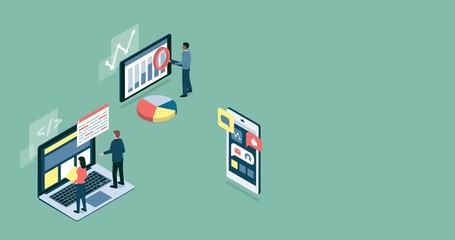 Wall Mural - it and communication infographic