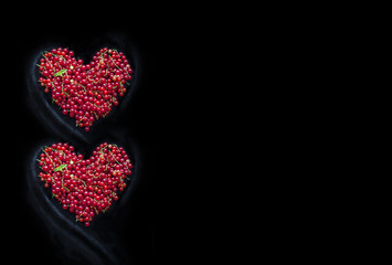 Hearts from red currants 