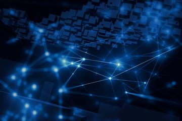 Wall Mural - global of ai robotic, signal of data, technology abstract futuristic cyber net web connect to networ