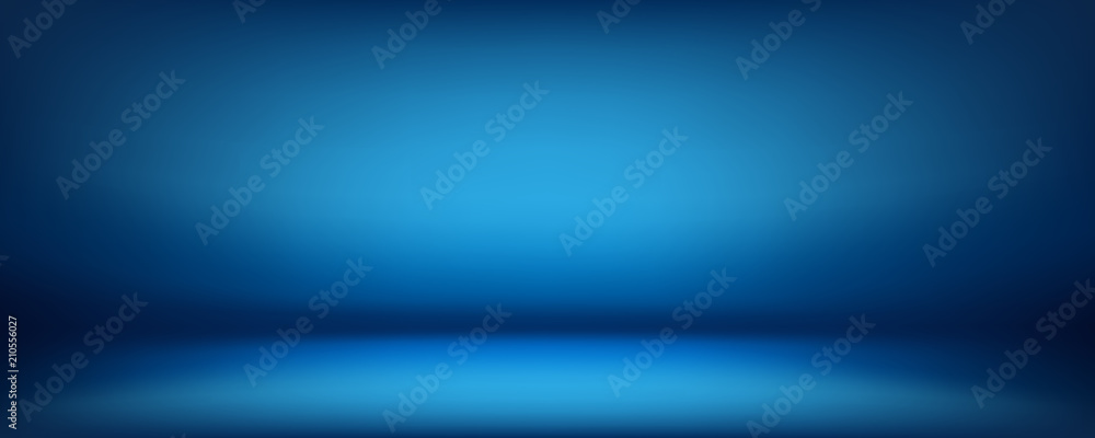 blue background, abstract wall studio room, can be used to present your product - obrazy, fototapety, plakaty 