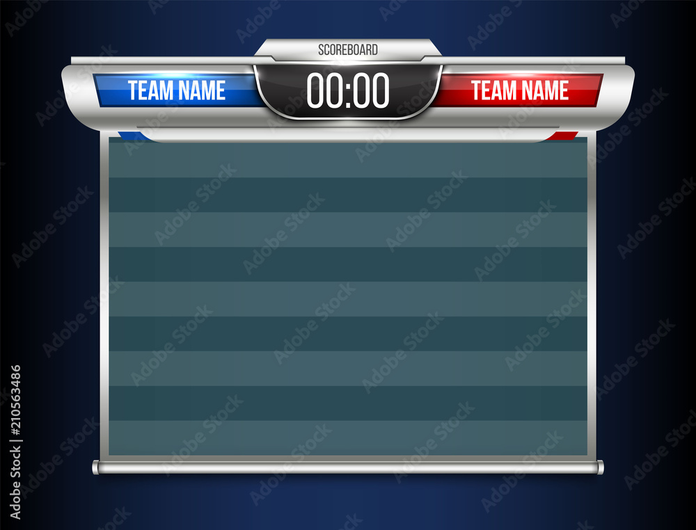 Creative vector illustration digital scoreboard broadcast graphic ...