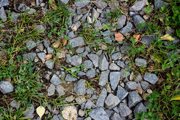 Sticker - Grey stones on a soil. Nature background 