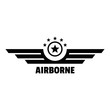 Airborne logo. Simple illustration of airborne vector logo for web design isolated on white background