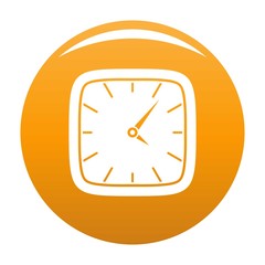 Canvas Print - Clock wall icon. Simple illustration of clock wall vector icon for any design orange