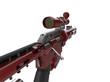 Crimson modern sniper rifle - low angle shot - closeup shot