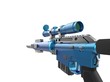 Metallic sky blue modern sniper rifle