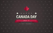 © forestgraphic - Happy Canada Day lettering greeting card with red maple leaf - vector illustration - brown