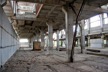 Sticker - Large abandoned industrial building interior