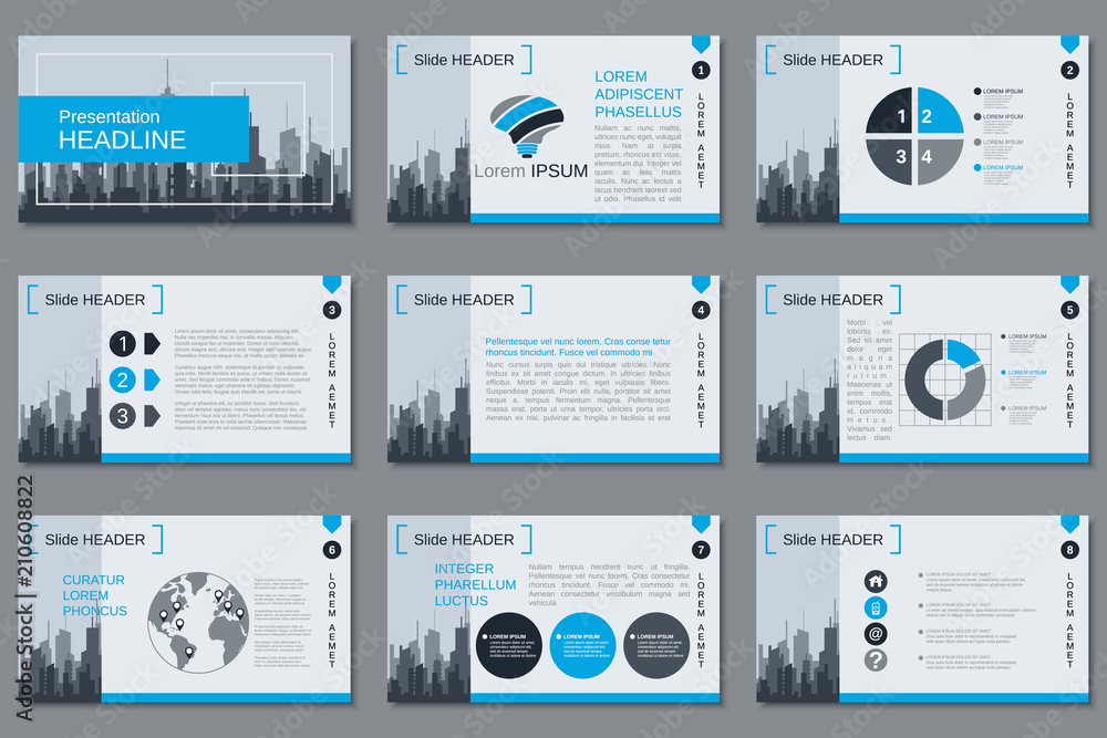 Professional business presentation, slide show vector design template ...