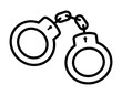 Handcuffs or hand restraints for criminals line art vector icon for law enforcement apps and websites