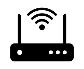 Wall Mural - internet service wireless router / modem with wifi signal flat vector icon for apps and websites