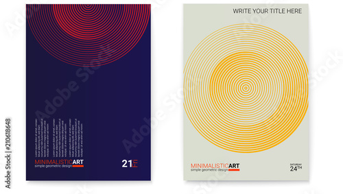 Photographie  Set of posters with simple shape in bauhaus style