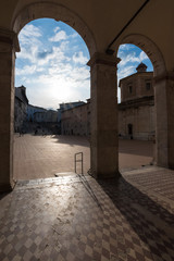 Wall Mural - Spoleto (Italy) - The charming medieval village in Umbria region with the famous Duomo church, old castle and the ancient bridge named 'Ponte delle Torri'