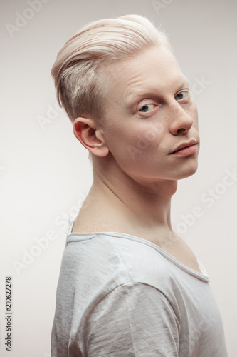 Fashion Model Man Portrait Isolated On White Background Handsome