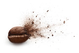 Fototapeta Kawa jest smaczna - Coffee powder bursting out from coffee bean