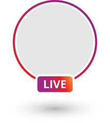 Wall Mural - Round colorful live web sign isolated on white background.