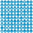 © ylivdesign - 100 mens team icons set in blue circle isolated on white vector illustration